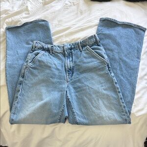 MOTHER  SK8R prep sneak Light Blue Flare & Wide Leg Jeans trouser style